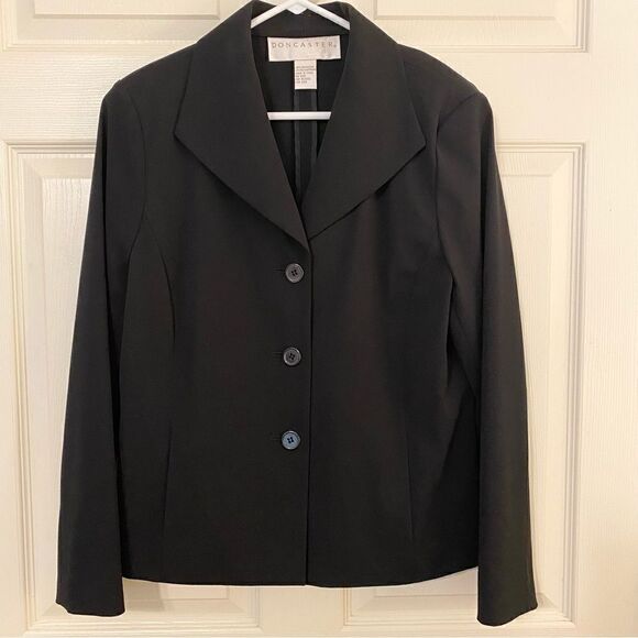 DONCASTER BLACK BLAZER SUIT COAT - Picture 1 of 7